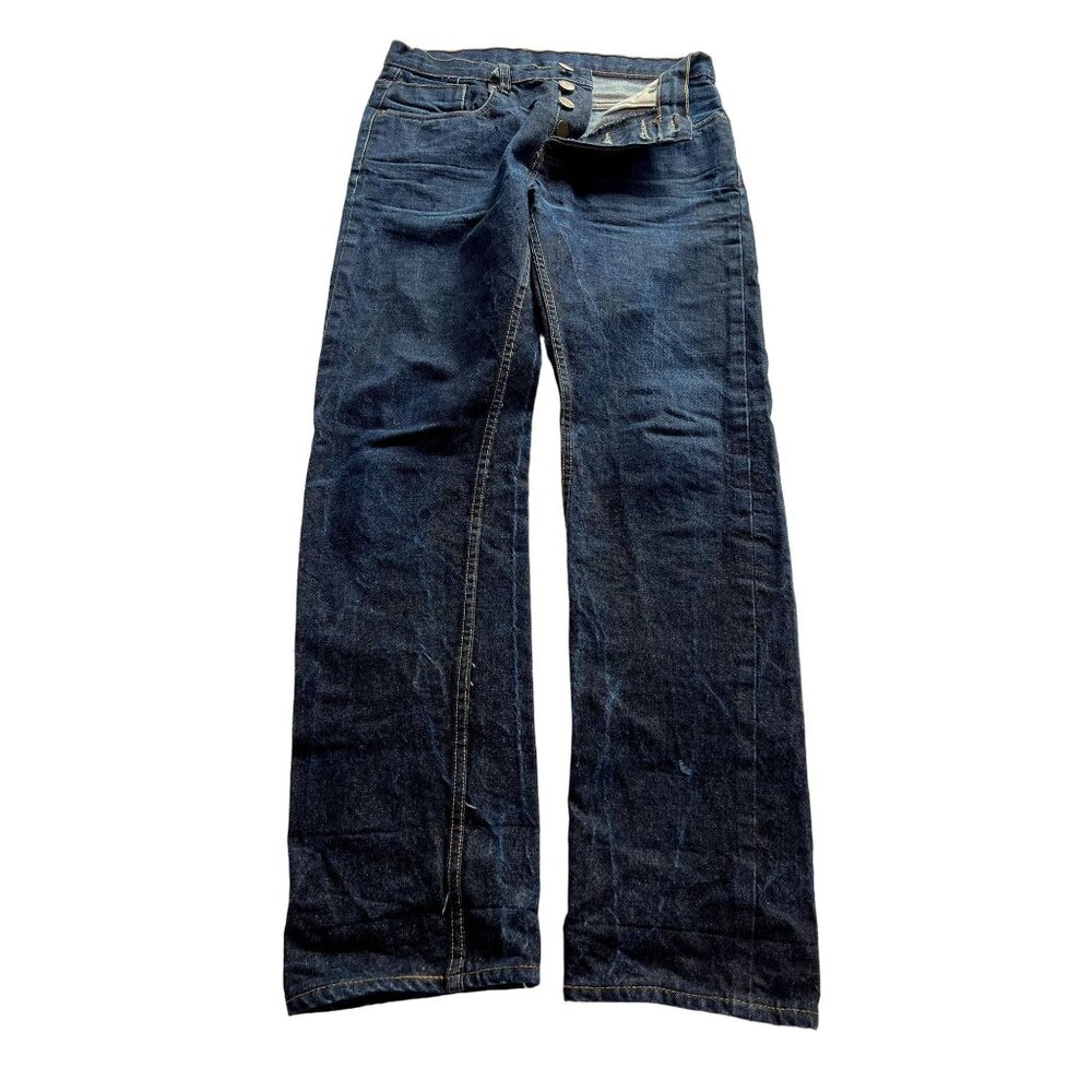 Thom Browne Straight Leg Button Fly Jeans in Blue Size 32